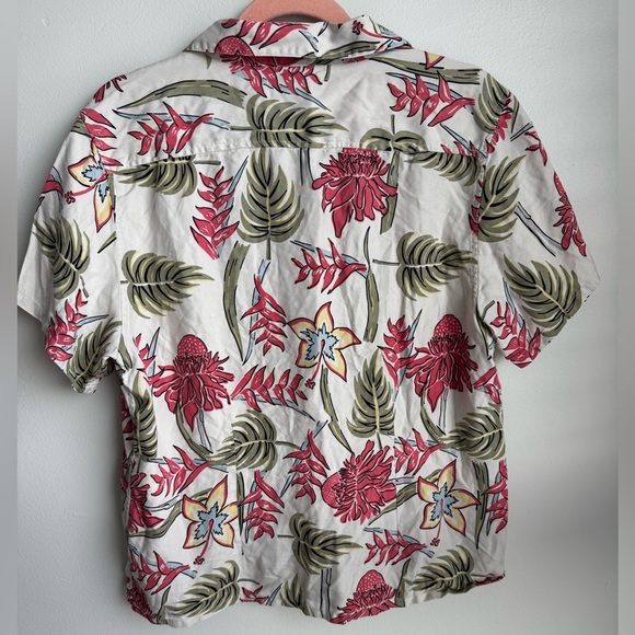 Pineapple Moon 100% Silk Vintage Tropical Pink Floral Button-Down Shirt Size L - Picture 4 of 5
